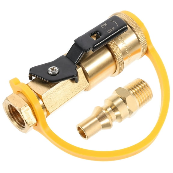 OUNONA 1Pc Durable Copper Tube Connector Brass Adapter for Gas Grill and Turkey Fryer