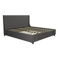 CosmoLiving by Cosmopolitan Mercer Upholstered Bed, King, Gray Linen