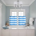thumbnail image 3 of 2 Panels Kitchen Tier Curtains 39 Inch Length, Blue Striped Grommets Window Treatment Curtain, Modern Simple Monochrome Geometric White Thermal Curtains Drapes for Living Room/Bathroom, 3 of 9
