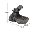 thumbnail image 5 of Figurita de almacenamiento de hipopótamo de boca grande, cuenco para llaves, plato de caramelo de hipopótamo de resina, decoración del hogar Hy, 5 of 5
