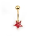 thumbnail image 2 of Navel Ring with Cubic Zirconia Star Design 14G SUrgical Steel, 2 of 3