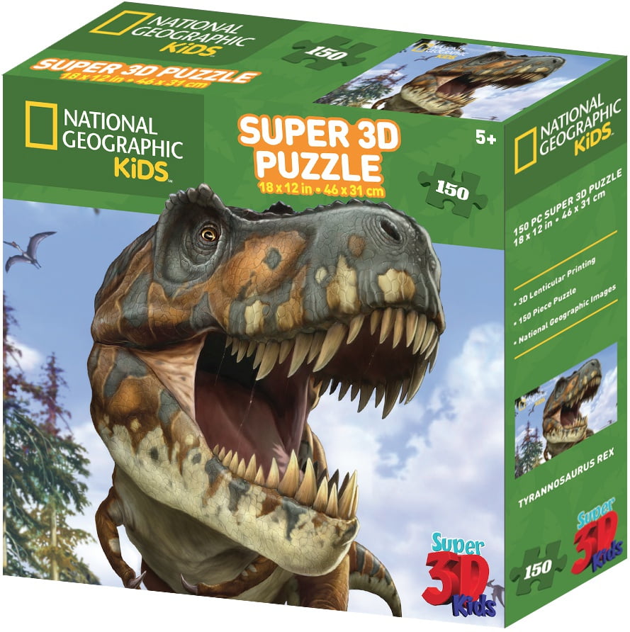 3D Jigsaw Puzzle National Geographic 150 Pieces 18"X12"Tyrannosaurus