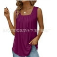 thumbnail image 2 of Beach Vacation Clothes for Women Crop Neck Tops Camisole with Padded Bra for Women Camisole Cute Summer Tops Sexy Band Cheer Workout Shirts 4 8 Conservative Cleavage Compression Purple 3XL, 2 of 7