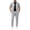 Grey, variant on Men's 2-Piece Casual Waffle Knit Outfit, Short Sleeve Button-Down Shirt & Drawstring Pants Set, Modern Smart-Casual Ensemble Blue M