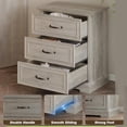 thumbnail image 6 of FANRAL 3 Drawer Farmhouse Nightstand,Wooden Bedside Table with Anti-Tip Safety,Storage End Table for Bedroom Living Room,Gray Night Stand, 6 of 6