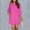 Hot Pink, variant on Women Casual Solid Dress Long Sleeve Turtleneck Pocket Dress Shirt Split Hem Casual Loose Dress V Neck Short Sleeve Women Female Shirt Womens Jean Shirt Mom Shirts for Women Small Plaid Shirts for