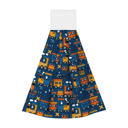 

Easygdp Funny Steam Train Kitchen Hand Towels Hanging Tie Towels Fast Drying Dish Cloth with Loop for Bathroom Restroom Home Decor
