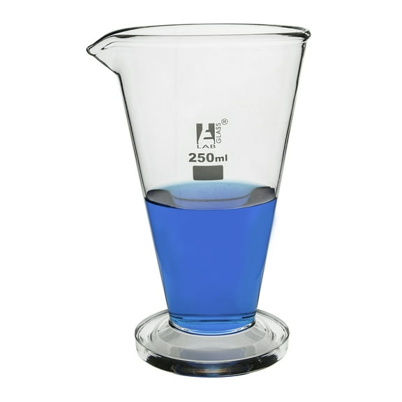 Eisco Labs Conical Measuring Cup, Premium Borosilicate Glass, 250ml Capacity,