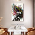 thumbnail image 3 of Elephant Stock Lady In Rapture Wall Art - Vertical Canvas Wall Art - Living Room Wall Decor - Fashion And Beauty Canvas - Gray And Gold Decor By Ashvin Harrison - 32" x 48", 3 of 8