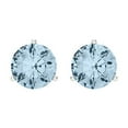 thumbnail image 3 of 4 Ct Round Cut Studs Natural Swiss Blue Topaz 14K White Solid Solid Gold Everyday Dainty Earrings Screw Back, 3 of 7