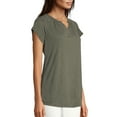 thumbnail image 4 of Hanes Women's Short-Sleeve Peasant Henley Tee, 4 of 5