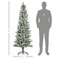 thumbnail image 5 of Christmas Tree HOMCOM 6ft Unlit Snow-Flocked Slim Pine Artificial Christmas Tree with Realistic Branches and 394 Tips,Flocked Christmas Tree, 5 of 8
