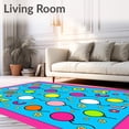 thumbnail image 2 of ODIKA 6'x9' Machine Washable Non-Slip Area Rug, Joyful Floating Letters Knowledge With Anti Skid Bottom High Traffic Rug with Pad, Pink, 698336, 2 of 8