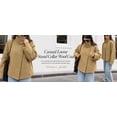 thumbnail image 2 of PUWEI Women's Casual Cropped Peacoat Wool Blend Single-Breasted Fall Winter Short Jacket Outwear, 2 of 3