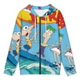 thumbnail image 3 of Phineas And Ferb Jacket Casual Oversized Hoodie Stylish Zipper Hooded Sweatshirt Warm Loose Outerwear 4XL, 3 of 8