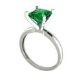 thumbnail image 2 of 2 ctw Solitaire Anniversary Ring for Women | Princess Cut Simulated Emerald | Hyperallergenic Solid 18K White Gold, 2 of 5