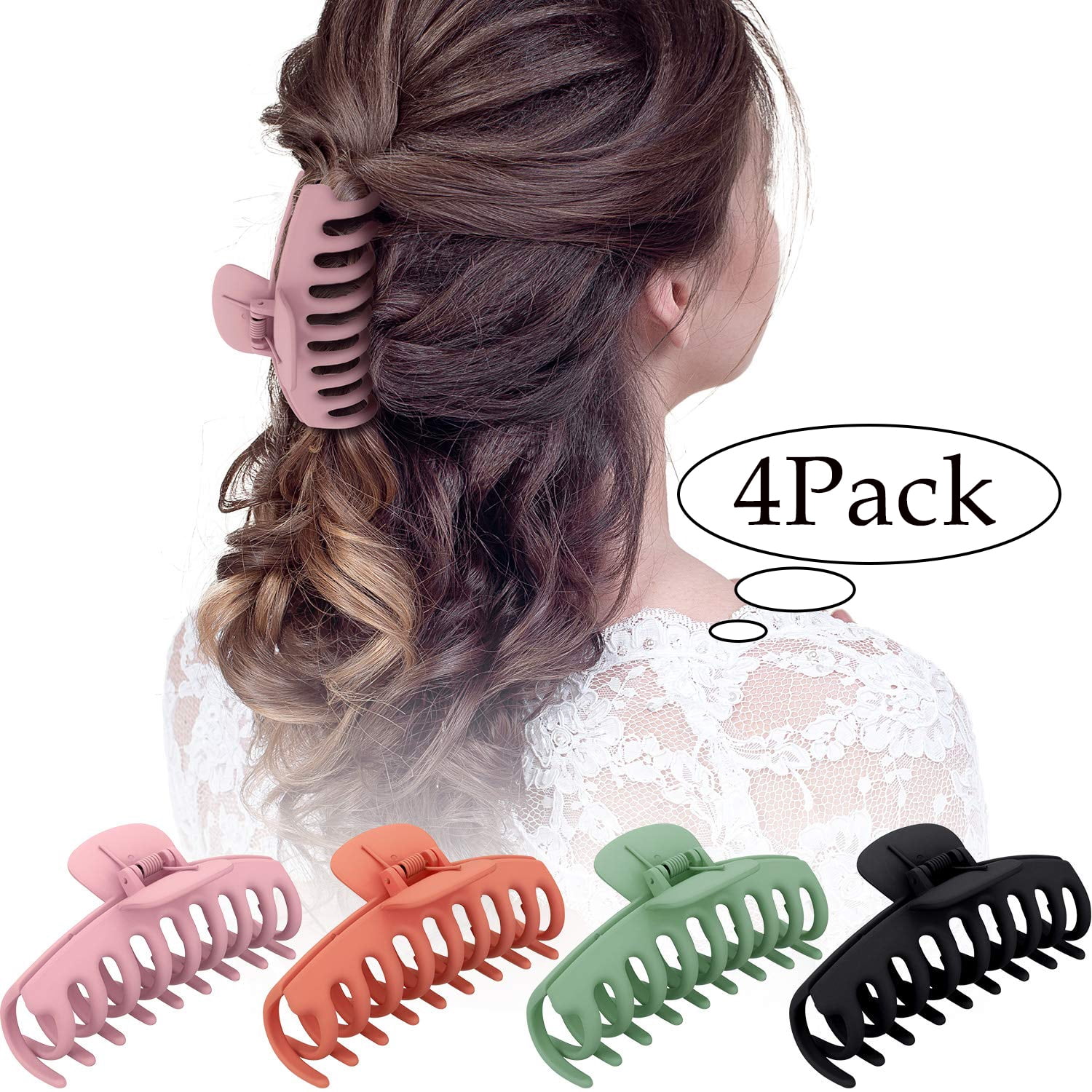 Lnkoo LNKOO Big Claw Clips 4 Inch Nonslip Hair Clip Lnkoo LNKOO Big Claw Clips 4 Inch Nonslip Hair Clip