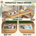 thumbnail image 3 of Qaba Kids Picnic Table, Wooden Outdoor Table & Bench Set with Removable Umbrella for Patio, Backyard, Mixed Color, 3 of 9