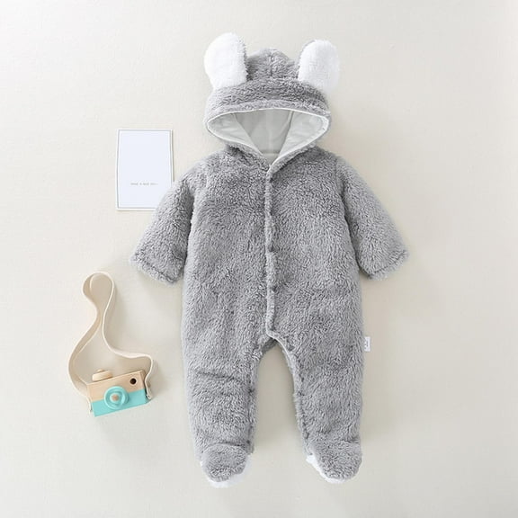 QISIWOLE Newborn Baby Winter Girls Boys Clothes Warm Animal Overall Rompers Jumpsuit, clearance under $10