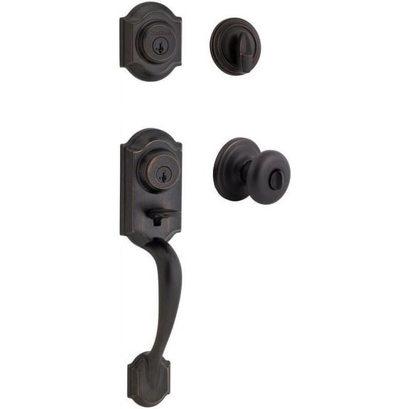 Kwikset Montara Handleset With Juno Knob - Single Cylinder - Venetian Bronze