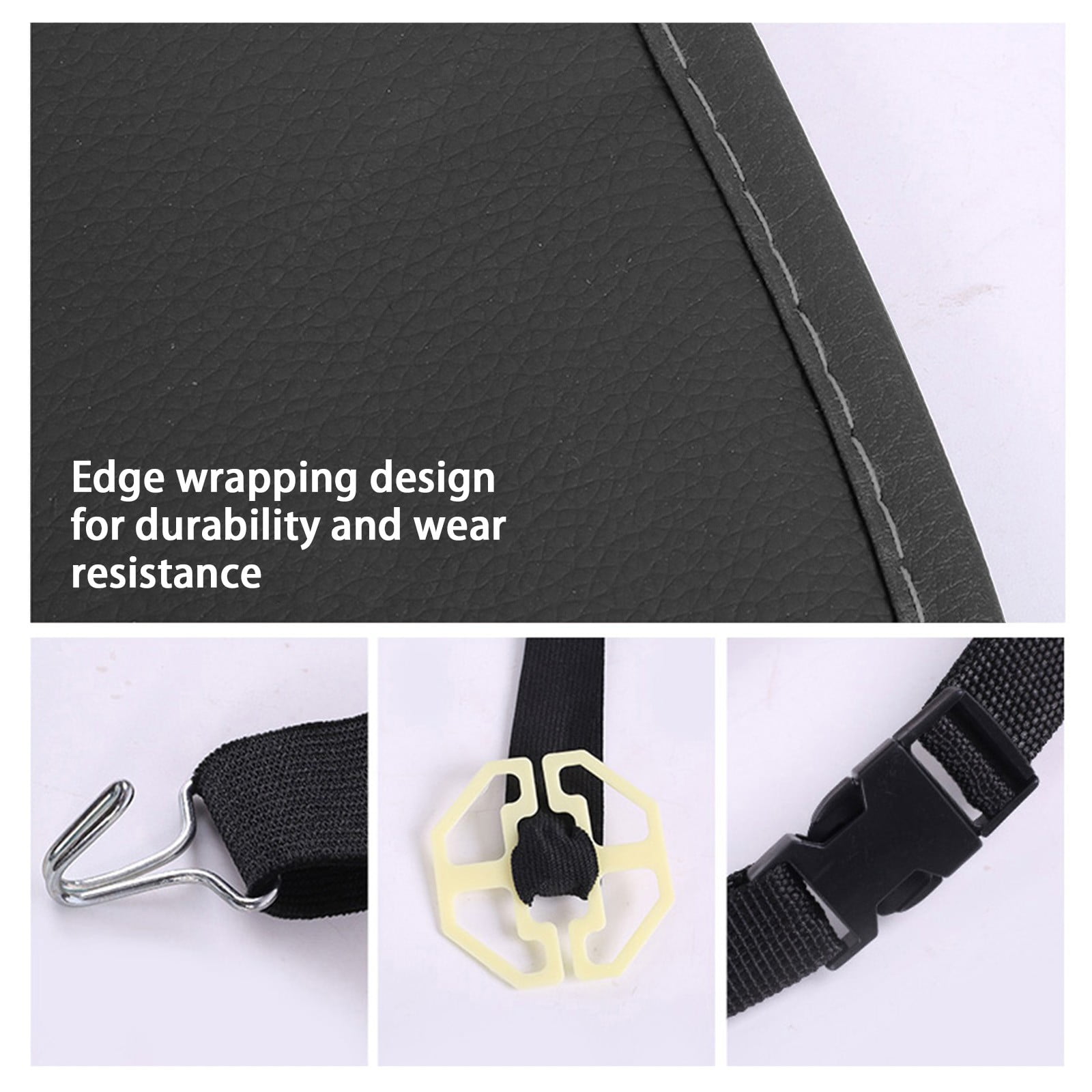 Ywbawe Leather Car Back Seat Organizer with Folding Tray, PU Material Storage Bag for SUV and Vehicle Travel, 1 Count