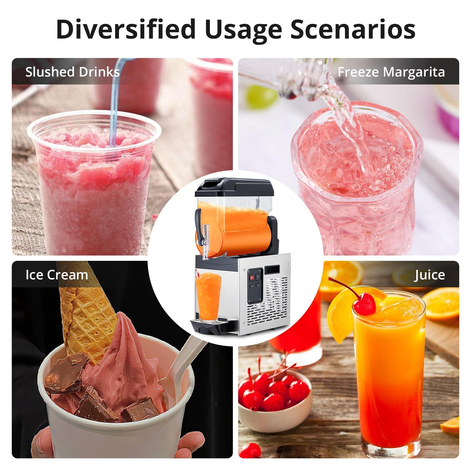 2025 New 12 Tank Commercial Slushy Machine, Quick-Freeze Slushie Machine for Home, Margarita Cocktail Maker Machine for Frozen Drinks, Automatic Clean Frozen Drink Maker for Home Supermarkets