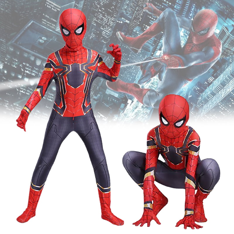 Avengers Iron Spiderman Kid Adult Men Carnival Cosplay Costume Party Fancy Dress