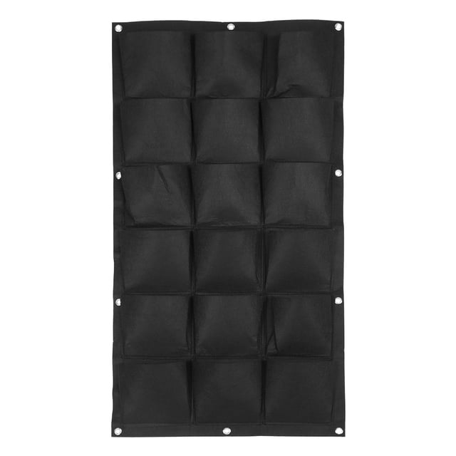 Jardinera colgante de 18 bolsillos para flores y plantas de balcón, color negro, para montar en la pared, para jardín vertical