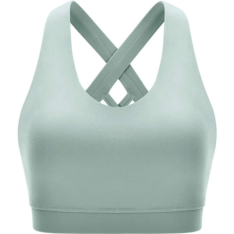 Sports Bra for Women, Criss-Cross Back Padded Strappy Sports Bras Medium  Support Yoga Bra with Removable Cups,GTICPHYJ 