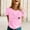 Pink, variant on iTNHFP Tshirt Womens Tshirts Cotton Loose Fit Crew Neck Womens Spring Summer Printed Short Sleeve O Neck T Shirt Top