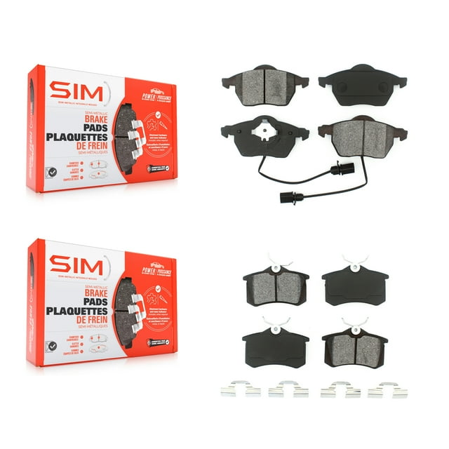 SIM Front Rear Semi-Metallic Brake Pads Kit for Car Audi A4 Quattro A6 S4 KSM-100364