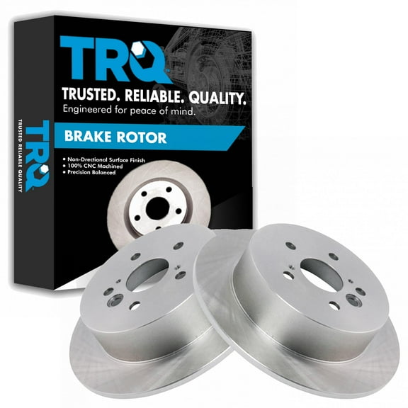 TRQ Rear Brake Rotors Set Solid Fits Select 2004-2005 Toyota RAV4