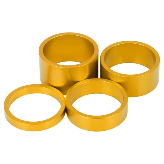 4 Pcs Bicycle Aluminium Alloy Handlebar Stem Spacers Fork Washer Gold Tone Fit 11/8inch Stem 5 10 15 20mm