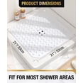 thumbnail image 2 of HITSLAM Shower Mat Non Slip,21x21 Bathtub Mat with Suction Cups and Drain Holes,Machine Washable Bathroom Shower Stall Floor Mat,Soft on Feet,White, 2 of 8