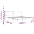 thumbnail image 2 of vidaXL White California King Metal Bed Frame with Headboard & Slats, No Mattress, Easy Assembly, 2 of 6