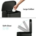 thumbnail image 3 of mVm 10.6 Gal Kitchen Trash Can, Step Trash Can with Lid, Smooth Edge Garbage Bin for Home Office (Black), 3 of 6