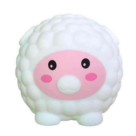 

Sheep-shape LED Night Lights with Rechargeable Built-in Battery Silicone Cartoon Atmosphere Light USB Charging Touch Lamp for Kids Bedside