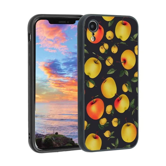 Yellow-Applesjpg-1 Phone Case, Degined for iPhone XR Case Men Women, Flexible Silicone Shockproof Case for iPhone XR