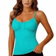 thumbnail image 6 of LIZUOJUN Under $9 Women Tank Tops Built-in Bra Racerback Slim-Fit Camisole Plus Size Sleeveless Casual Shirts Trendy Workout Tops For Athletic Running Gym Yoga, Blue, Camisole, XL, 6 of 9