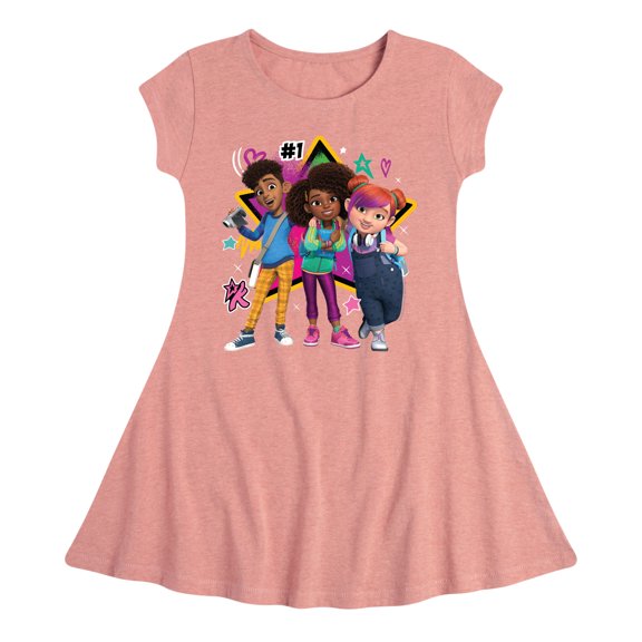 Karma's World - We're All Stars - Karma, Winston, & Alex - Toddler & Youth Girls Fit & Flare Dress
