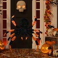 thumbnail image 2 of Northlight Lighted Spider Halloween Decoration - 4.5' - Black and Orange - Purple LED Lights, 2 of 6