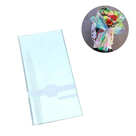 20PCS Iridescent Film Cellophane Wrapping Packaging Paper for Flower Bouquet Gift Decoration