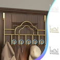 thumbnail image 1 of Xihbxyly Gancho para Puerta, Instalación Sin Agujeros, Acero Resistente, Organizador Compacto, Apto para La Mayoría de Puertas, Disponible En Dorado y Blanco, Fácil de Instalar, 41 X 22 Cm., 1 of 6