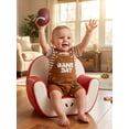 thumbnail image 6 of BemeyourBBs Newborn Baby Boys Golf Football Game Day Outfit Infant Baby Boy Spring Summer Fall Clothes Striped Short Sleeve Romper and Letter Ball Embroidery Overalls Shorts Set, 6 of 9
