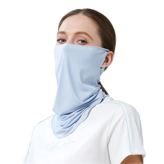 2 pack Sun & Dust Protection Cooling Face Cover Neck Gaiter, Mask Bandana Scarf Breathable Men Women Outdoor(blue)