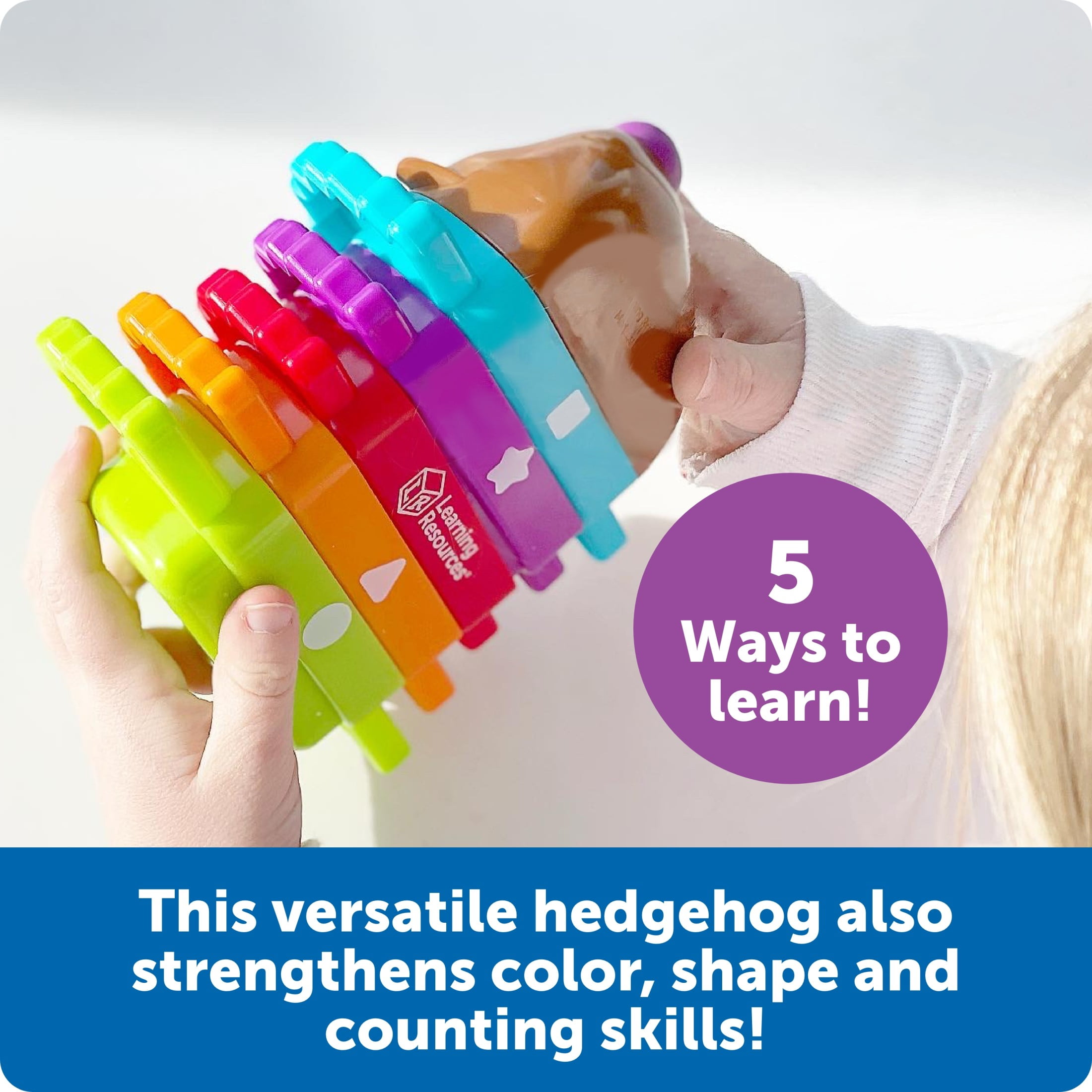 Learning Resources Spike the Fine Motor Hedgehog Rainbow Stackers  Preschool Toys For Boys and Girls Ages 18 months