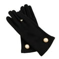 thumbnail image 5 of Eoperou 1 Pair Winter Women Gloves 2 Fingers Touchscreen Elegant Faux Pearl Button Windproof Thickened Warm Ladies Motorcycle Riding Cycling Gloves, 5 of 8