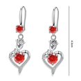 thumbnail image 6 of SmartBy 1 Pair Hoop Earrings Shining Cubic Zirconia Geometric High-end Pendant Dress Up Hypoallergenic Rose Flower Heart Dangle Earrings Fashion Jewelry, 6 of 7
