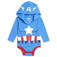 thumbnail image 3 of Marvel Avengers Spider-Man Captain America Hulk Newborn Baby Boys 3 Pack Cosplay Bodysuits Newborn to Infant, 3 of 5