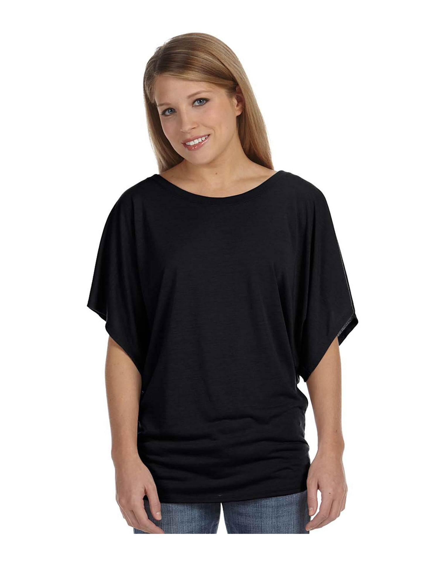 Flowy Draped Sleeve Dolman T-Shirt 